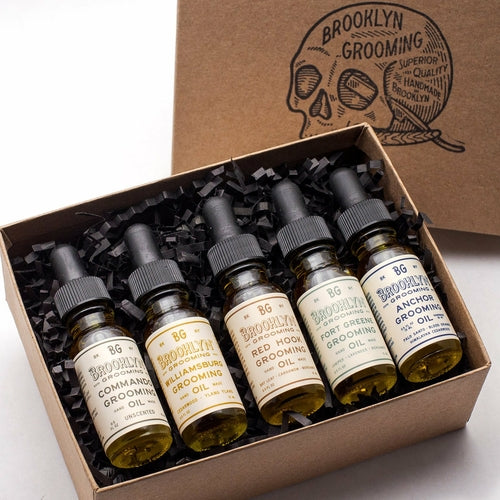 Kit Campionatore Oli da Barba e Grooming - 5 Fragranze