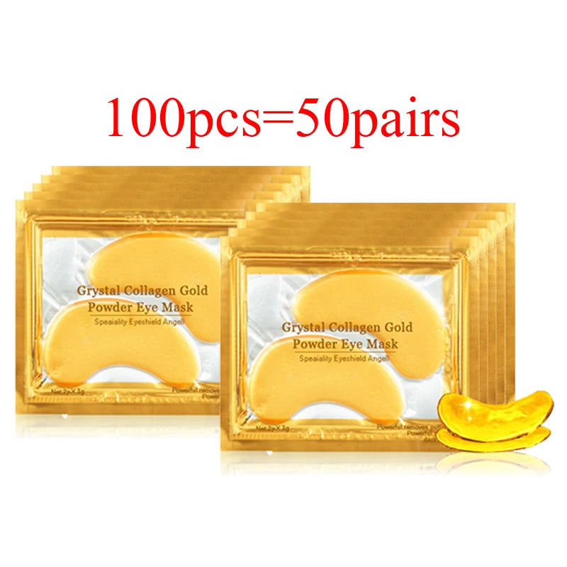 100pcs (50 Paia) Maschere Occhi al Collagene Oro - Anti-Età Anti Occhiaie Idratanti Patch Contorno Occhi
