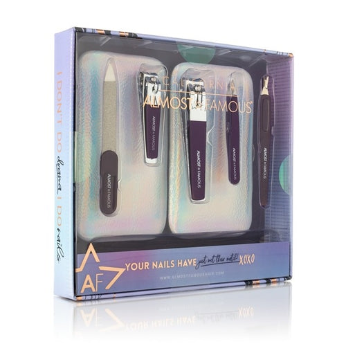 Kit Manicure Deluxe Almost Famous con Custodia Olografica Argento