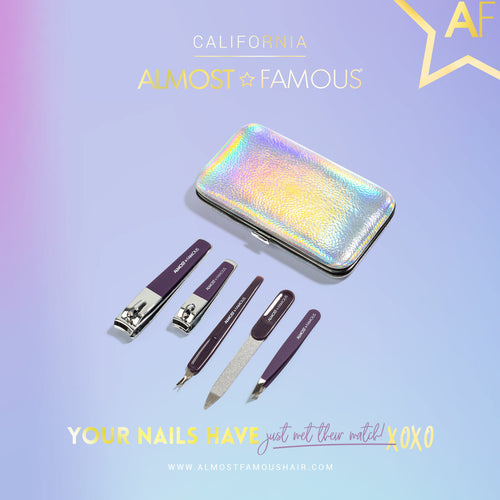 Kit Manicure Deluxe Almost Famous con Custodia Olografica Argento
